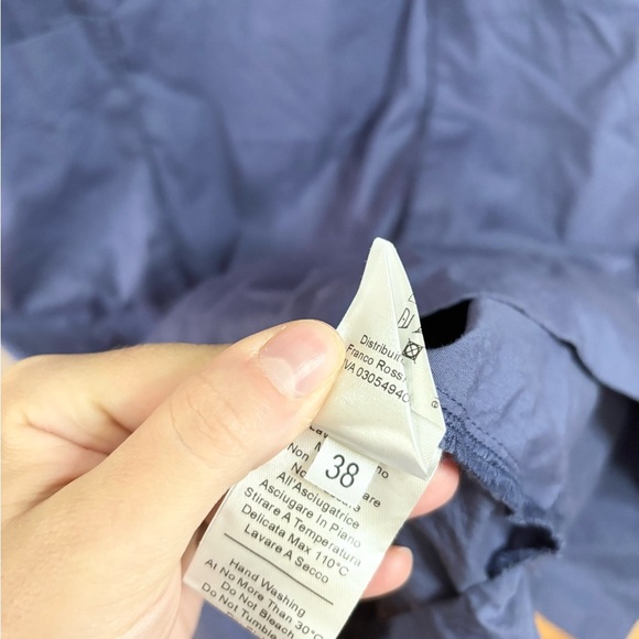 Alpha Studio blue periwinkle cotton poplin midi dress pockets size it 38 US XS - Picture 4 of 6